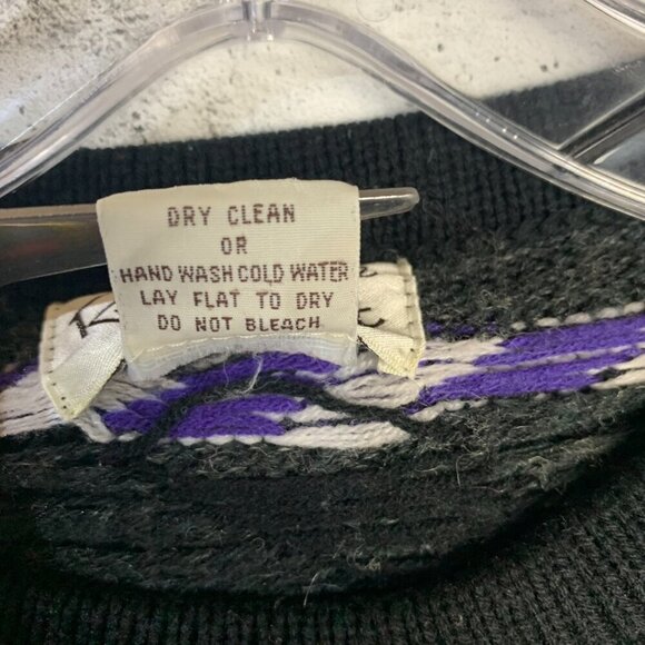 Vintage Rainbow Colourful Stripped Balloon Sleeve Crewneck Sweater - Picture 9 of 13